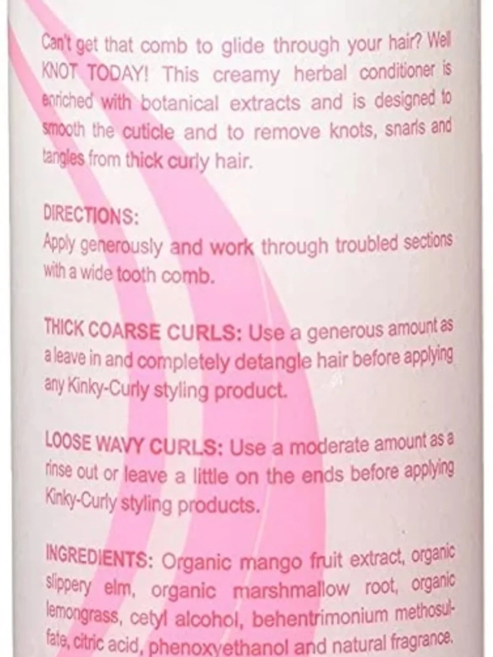 Kinky-Curly Knot Today Natural Leave In/Detangler, CGM Approved 8 oz